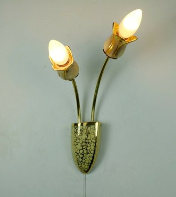 Mid-Century Ceramic Brass Wall Light, 1950s-FH-1092254