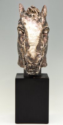 Mid-Century Ceramic Bust of a Horse by Schor, 1970s-KTN-799866