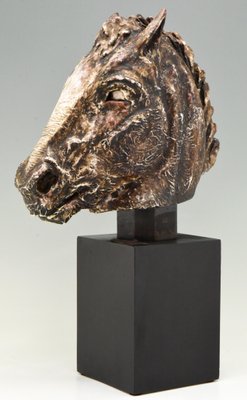 Mid-Century Ceramic Bust of a Horse by Schor, 1970s-KTN-799866