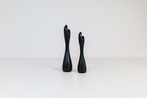 Mid-Century Ceramic Caolina Vases by Gunnar Nylund for Rörstrand, Sweden, Set of 2-UYK-996379