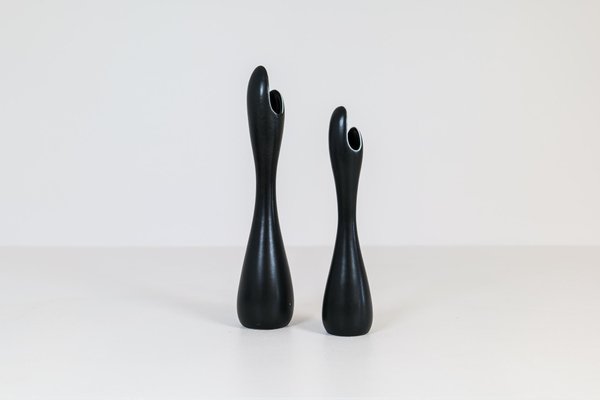 Mid-Century Ceramic Caolina Vases by Gunnar Nylund for Rörstrand, Sweden, Set of 2-UYK-996379