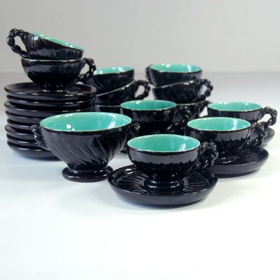 Mid-Century Ceramic Coffee Set from Cerenne Vallauris, 1950s, Set of 13-GIW-992980