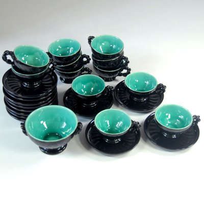 Mid-Century Ceramic Coffee Set from Cerenne Vallauris, 1950s, Set of 13-GIW-992980