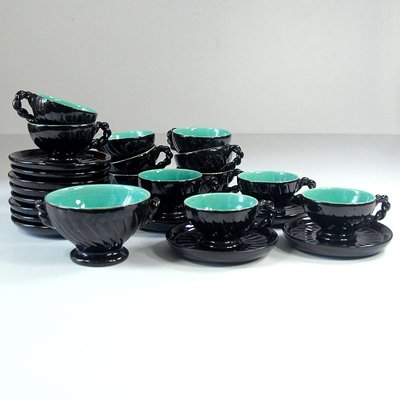 Mid-Century Ceramic Coffee Set from Cerenne Vallauris, 1950s, Set of 13-GIW-992980