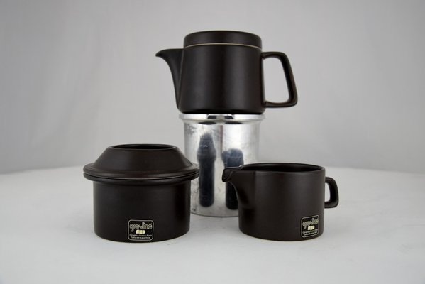 Mid-Century Ceramic Espresso Set from Ceramica Franco Pozzi, Set of 9-IEI-833368