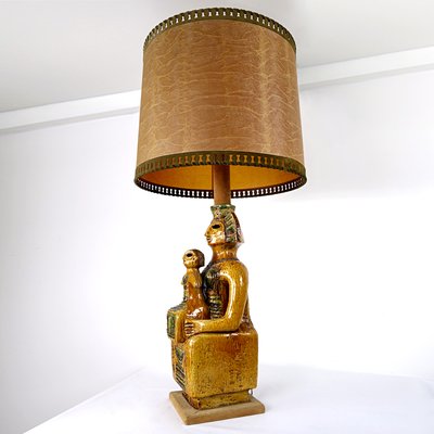 Mid-Century Ceramic Floor or Table Lamp in Mystic and Majestic Mayan Style-RY-694587