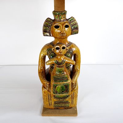 Mid-Century Ceramic Floor or Table Lamp in Mystic and Majestic Mayan Style-RY-694587