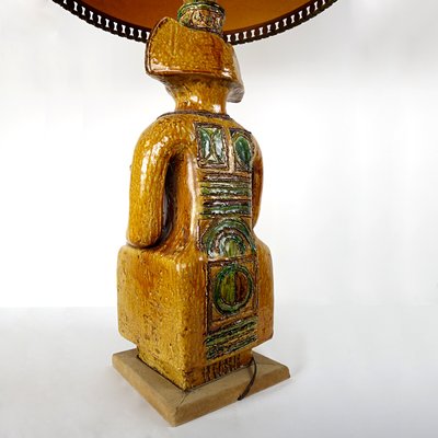 Mid-Century Ceramic Floor or Table Lamp in Mystic and Majestic Mayan Style-RY-694587