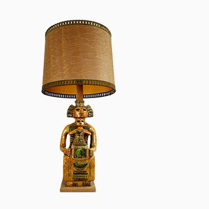 Mid-Century Ceramic Floor or Table Lamp in Mystic and Majestic Mayan Style-RY-694587