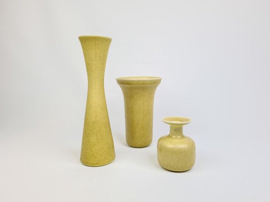 Mid-Century Ceramic Granola Vases Gunnar Nylund for Rörstrand, Sweden, Set of 3-UYK-807007