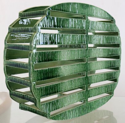 Mid-Century Ceramic Green Artwork-FYZ-1734593