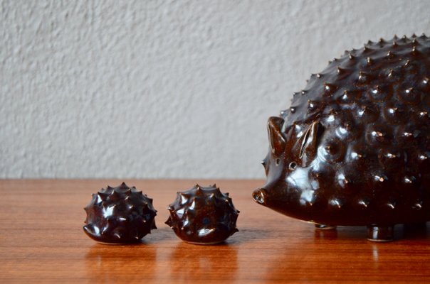 Mid-Century Ceramic Hedgehog Figurines from Jupiler, Set of 4-AIU-546383