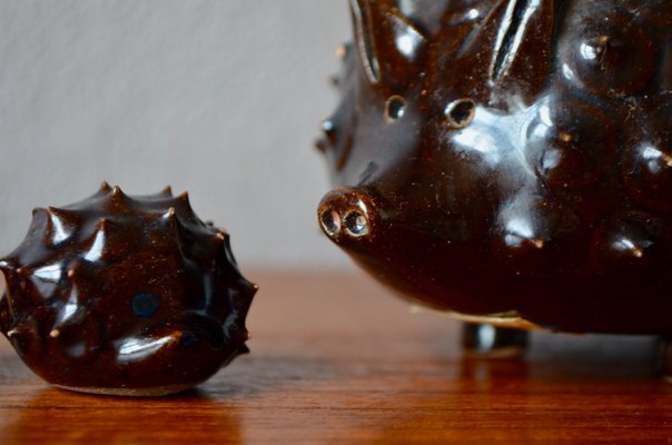 Mid-Century Ceramic Hedgehog Figurines from Jupiler, Set of 4-AIU-546383