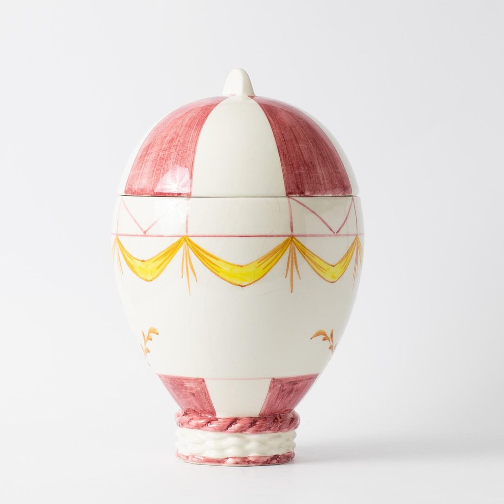 Mid-Century Ceramic Hot Air Baloon Jar from Mancer, 1960s