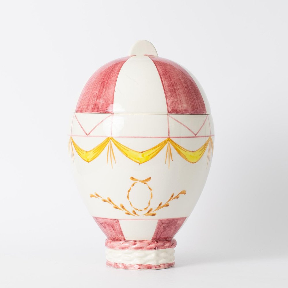 Mid-Century Ceramic Hot Air Baloon Jar from Mancer, 1960s