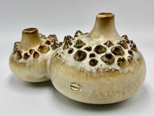 Mid-Century Ceramic Model 3481 Double Vase Sea Urchin by Einer Johansen for Søholm Stoneware, 1960s-ZCY-1785723