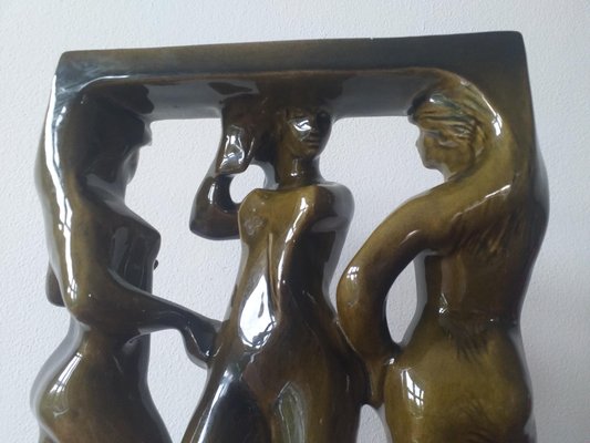 Mid-Century Ceramic Sculpture of Women Three Graces by Zdenek Farnik for Keramia, 1960s-TZ-697440