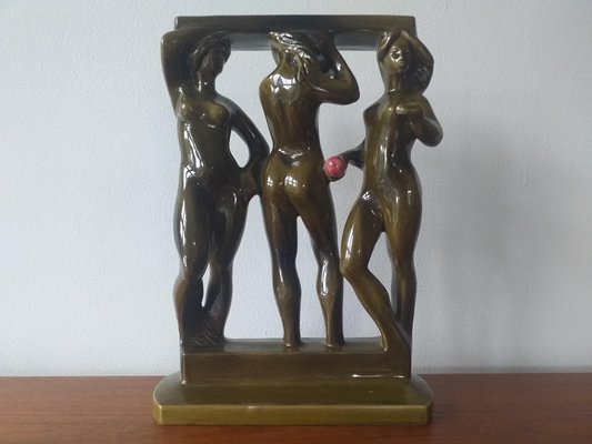 Mid-Century Ceramic Sculpture of Women Three Graces by Zdenek Farnik for Keramia, 1960s-TZ-697440