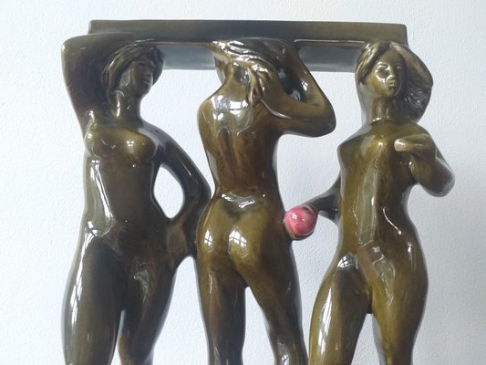 Mid-Century Ceramic Sculpture of Women Three Graces by Zdenek Farnik for Keramia, 1960s-TZ-697440