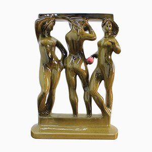 Mid-Century Ceramic Sculpture of Women Three Graces by Zdenek Farnik for Keramia, 1960s-TZ-697440