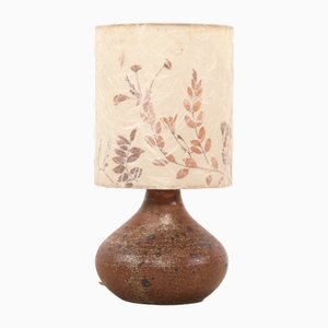 Mid-Century Ceramic Table Lamp with Dried Floral Hood, 1960s-BQ-1760897