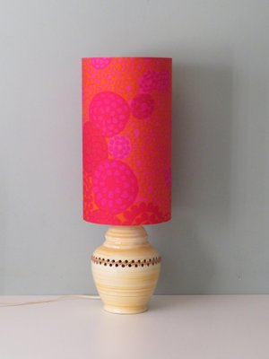 Mid-Century Ceramic Table Lamp with New Custom Lampshade-UKG-1260776