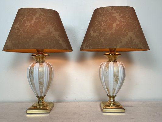 Mid-Century Ceramic Table Lamps from Maison Le Dauphin, 1970s, Set of 2-WZZ-1326372