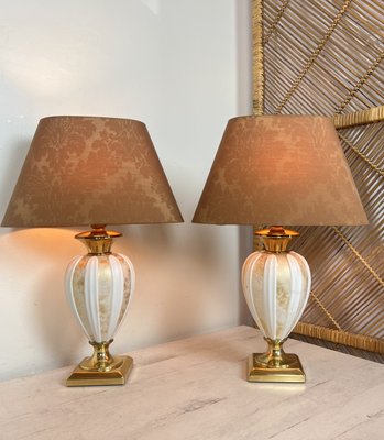 Mid-Century Ceramic Table Lamps from Maison Le Dauphin, 1970s, Set of 2-WZZ-1326372