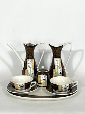 Mid-Century Ceramic Teapot Set by Alfa Ceramiche, Italy, 1950s, Set of 8-OT-1328285