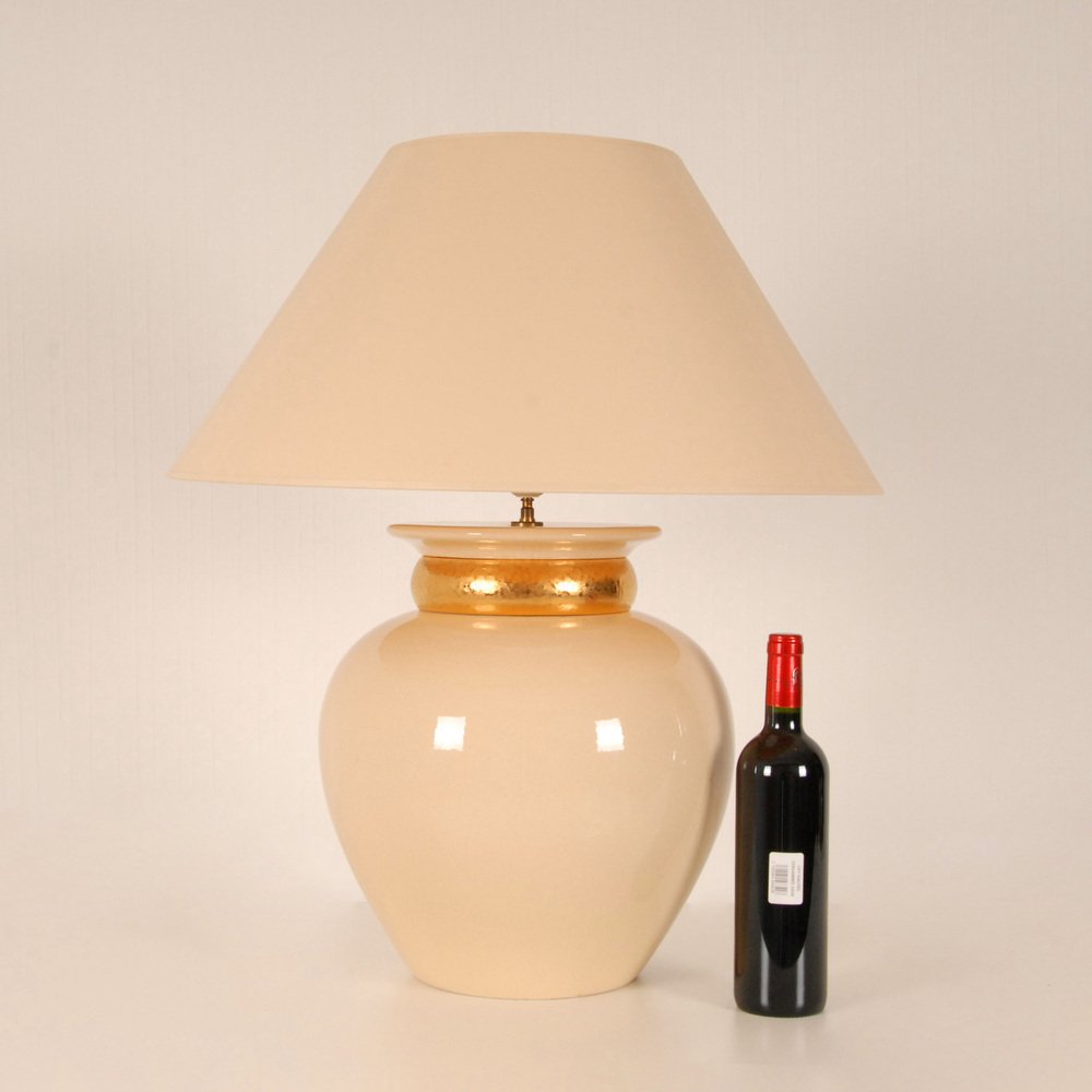 Mid-Century Ceramic Vase Table Lamps in the style of Robert Kostka Longwy, 1970s, Set of 2