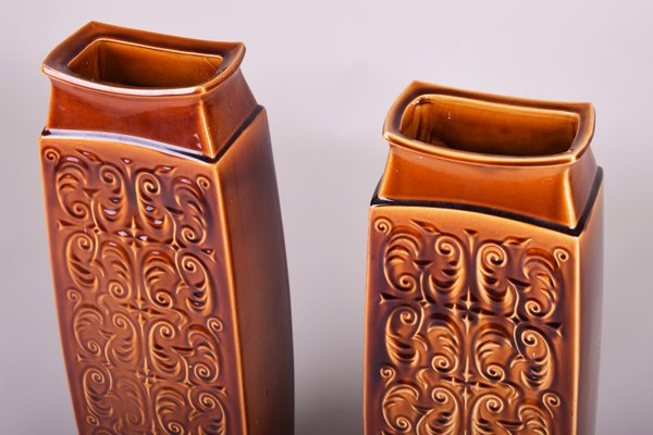 Mid-Century Ceramic Vases attributed to Ditmar Urbach, Czech, 1950s, Set of 2-WHY-1778027