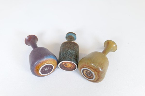 Mid-Century Ceramic Vases by Gunnar Nylund for Rörstrand, Sweden, 1950s, Set of 3-UYK-1175788