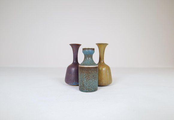 Mid-Century Ceramic Vases by Gunnar Nylund for Rörstrand, Sweden, 1950s, Set of 3-UYK-1175788