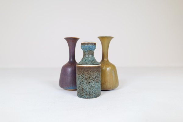 Mid-Century Ceramic Vases by Gunnar Nylund for Rörstrand, Sweden, 1950s, Set of 3-UYK-1175788