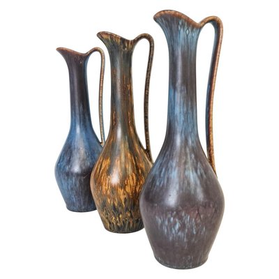 Mid-Century Ceramic Vases by Gunnar Nylund for Rörstrand, Sweden, Set of 3-UYK-839538