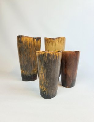 Mid-Century Ceramic Vases by Gunnar Nylund for Rörstrand, Sweden, Set of 4-UYK-807034