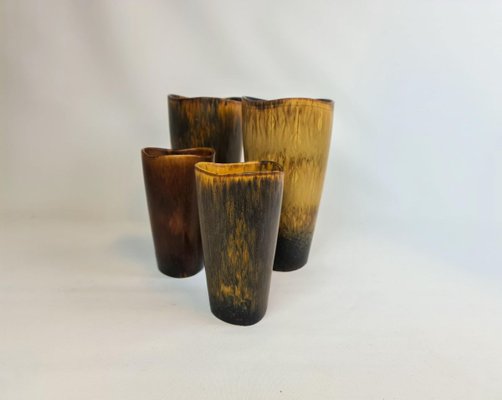 Mid-Century Ceramic Vases by Gunnar Nylund for Rörstrand, Sweden, Set of 4-UYK-807034