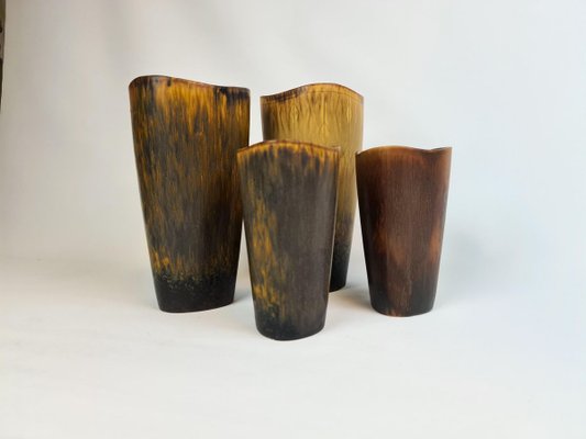 Mid-Century Ceramic Vases by Gunnar Nylund for Rörstrand, Sweden, Set of 4-UYK-807034