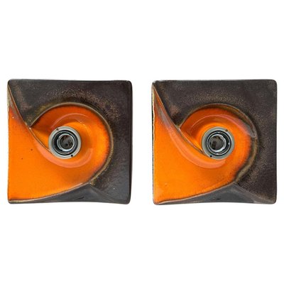 Mid-Century Ceramic Wall Lamps or Ceiling Flush Mounts, Germany, 1970s, Set of 2-TZ-1362449