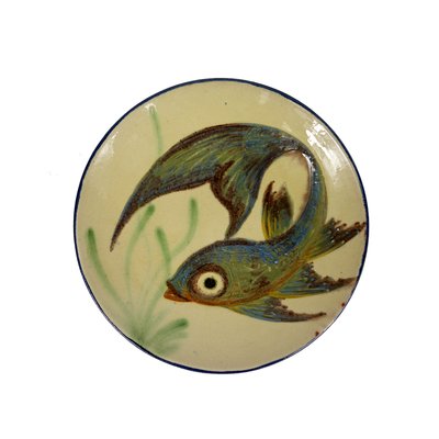 Mid-Century Ceramic Wall Plates with Fish Decor by Puigdemont, Set of 3-RY-795963