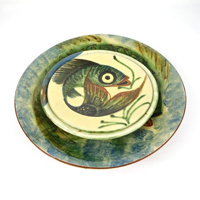 Mid-Century Ceramic Wall Plates with Fish Decor by Puigdemont, Set of 3-RY-796032