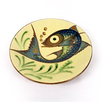 Mid-Century Ceramic Wall Plates with Fish Decor by Puigdemont, Set of 3-RY-795963