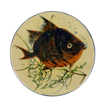 Mid-Century Ceramic Wall Plates with Fish Decor by Puigdemont, Set of 3-RY-795963