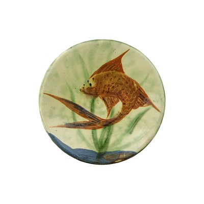 Mid-Century Ceramic Wall Plates with Fish Decor by Puigdemont, Set of 3-RY-796032