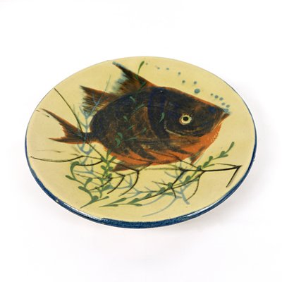 Mid-Century Ceramic Wall Plates with Fish Decor by Puigdemont, Set of 3-RY-795963