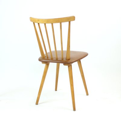 Mid-Century Chair in Oak & Leatherette, Czechoslovakia, 1960s-UL-1263563