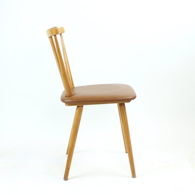 Mid-Century Chair in Oak & Leatherette, Czechoslovakia, 1960s-UL-1263563