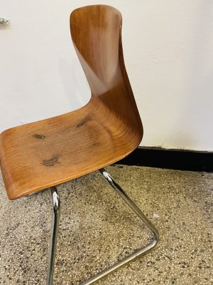 Mid-Century Chair in Pagholz with Chrome-Plated Frame from Flötotto, 1960s-RZY-1808056