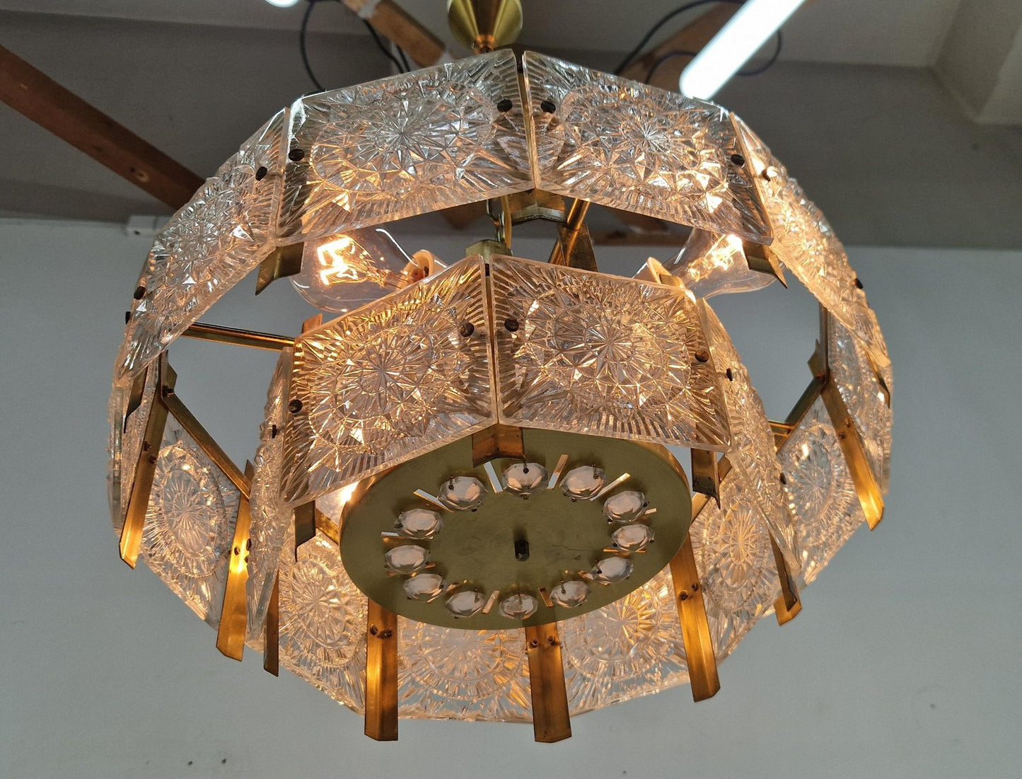 Mid-Century Chandelier attributed to Jaroslav Bejvl, Kamenicky Senov, 1970s