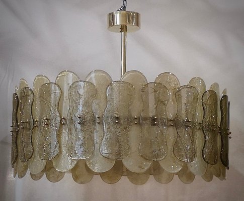 Mid-Century Chandelier in Murano Art Glass and Brass, 2000-UH-1804332